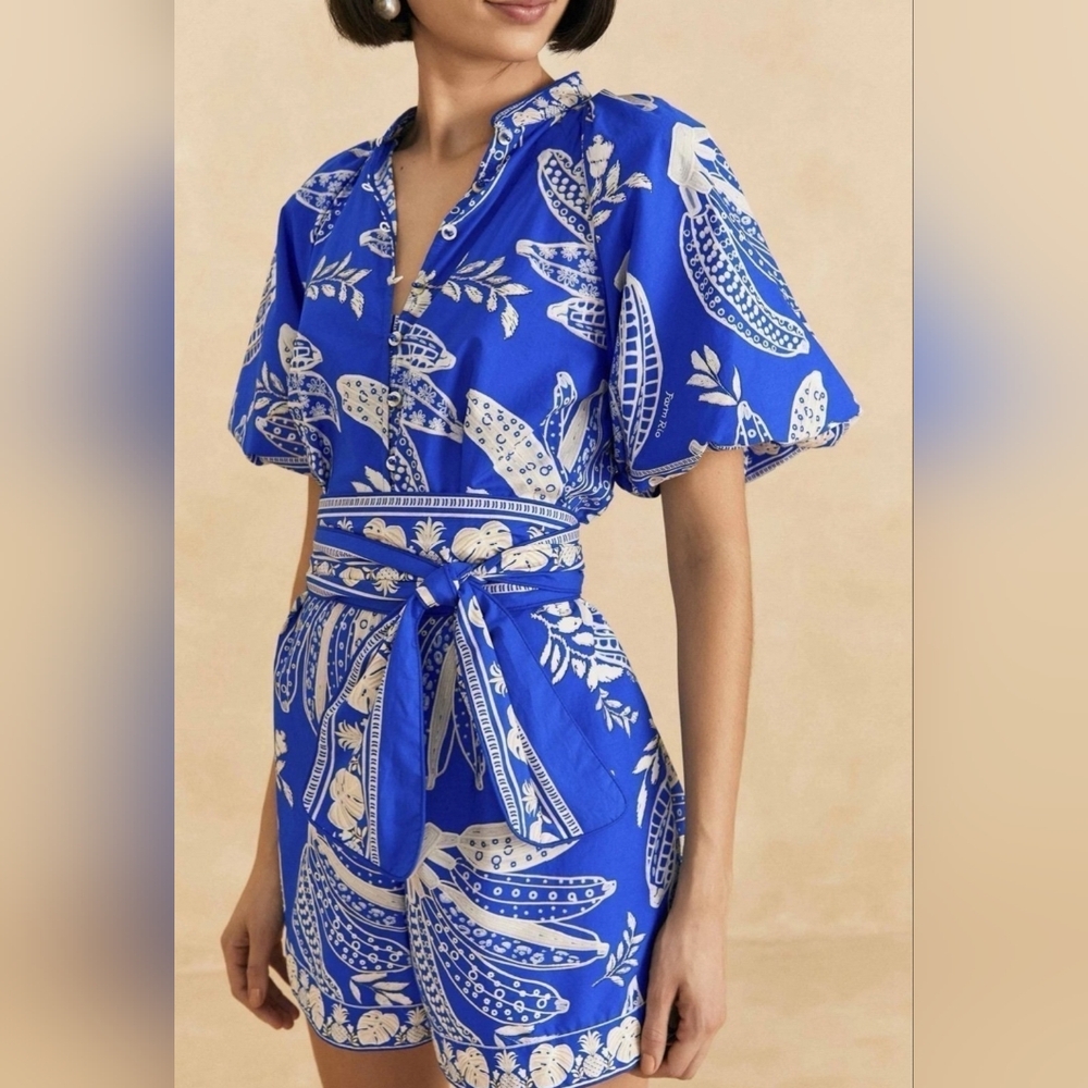 NWT Farm Rio Banana Lace Romper Medium